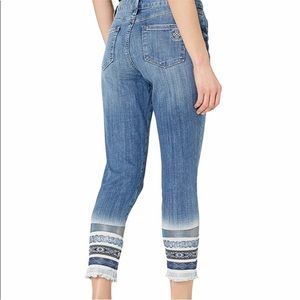 Laurie Felt Classic Stiletto Decorated Hem Jeans Sz 6 Embroidered Boho